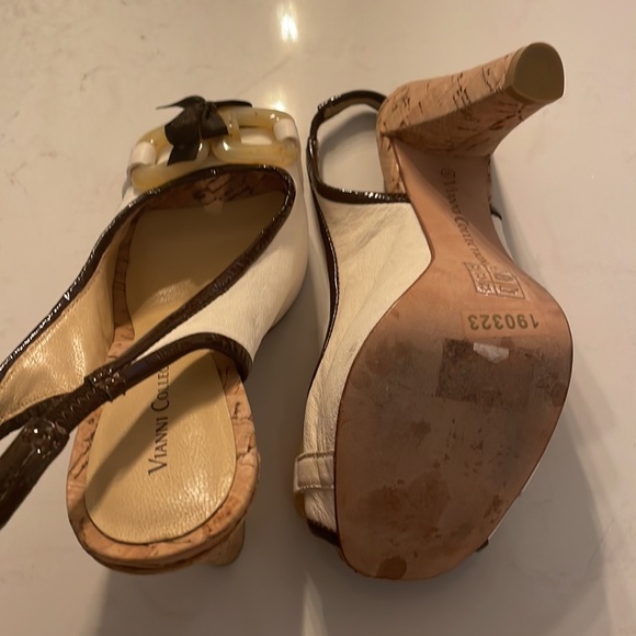 Vianni Collection size 5 sling back cream heels - Picture 6 of 9